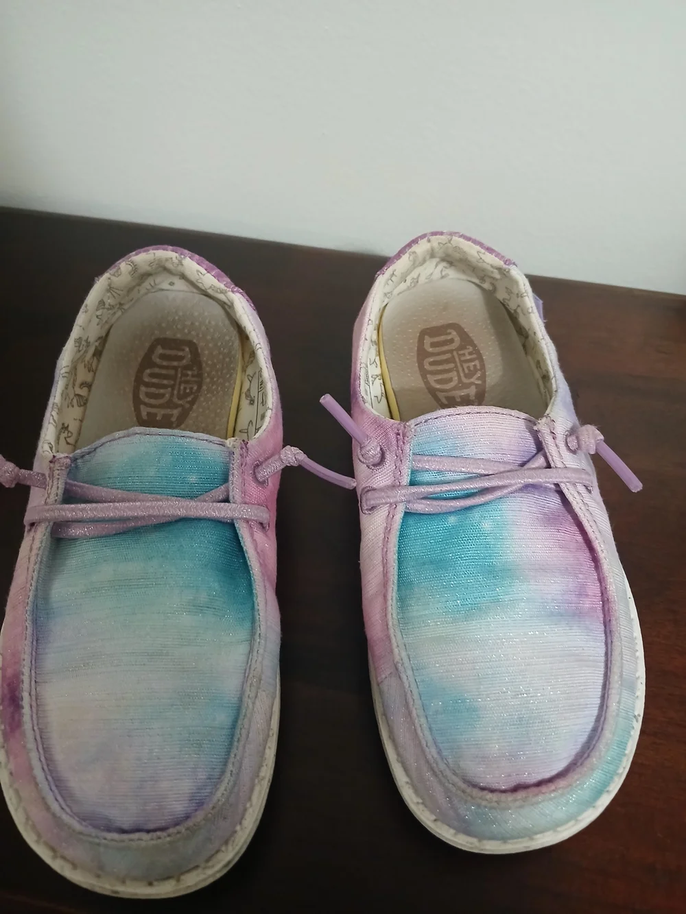 HEY DUDE Kids Tie-Dye Pastel Slip-On Shoes - Pink & Blue